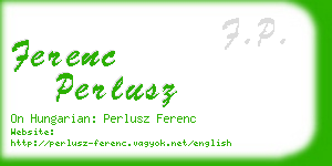 ferenc perlusz business card